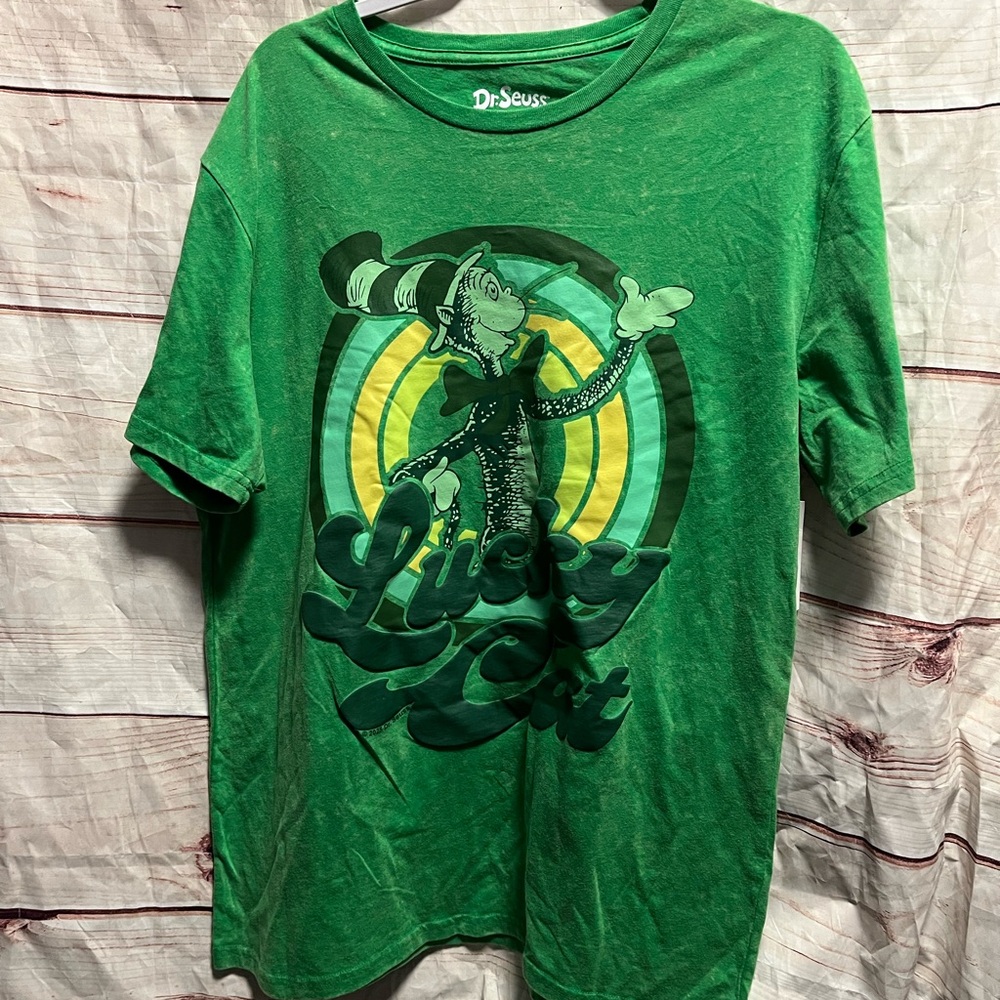 Dr. Seuss Cat in the Hat St. Patrick’s shirt-NEW-Adults Large
